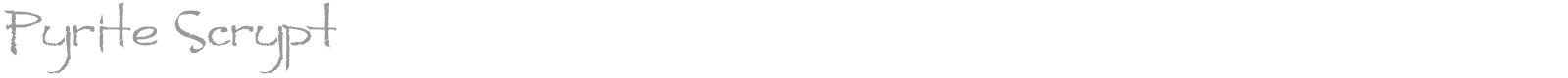 Pyrite Scrypt font preview